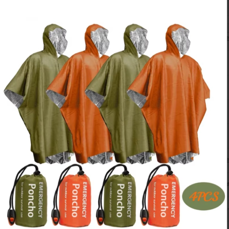 Survival Blanket Reflective - Ponco Darurat Portabel Set 4-Potong, Selimut