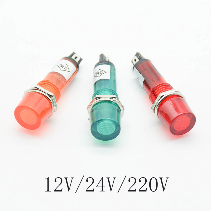 5 Buah 220V 12V 24V DC Lubang  - Signal Panel Orange ulasan dan harga