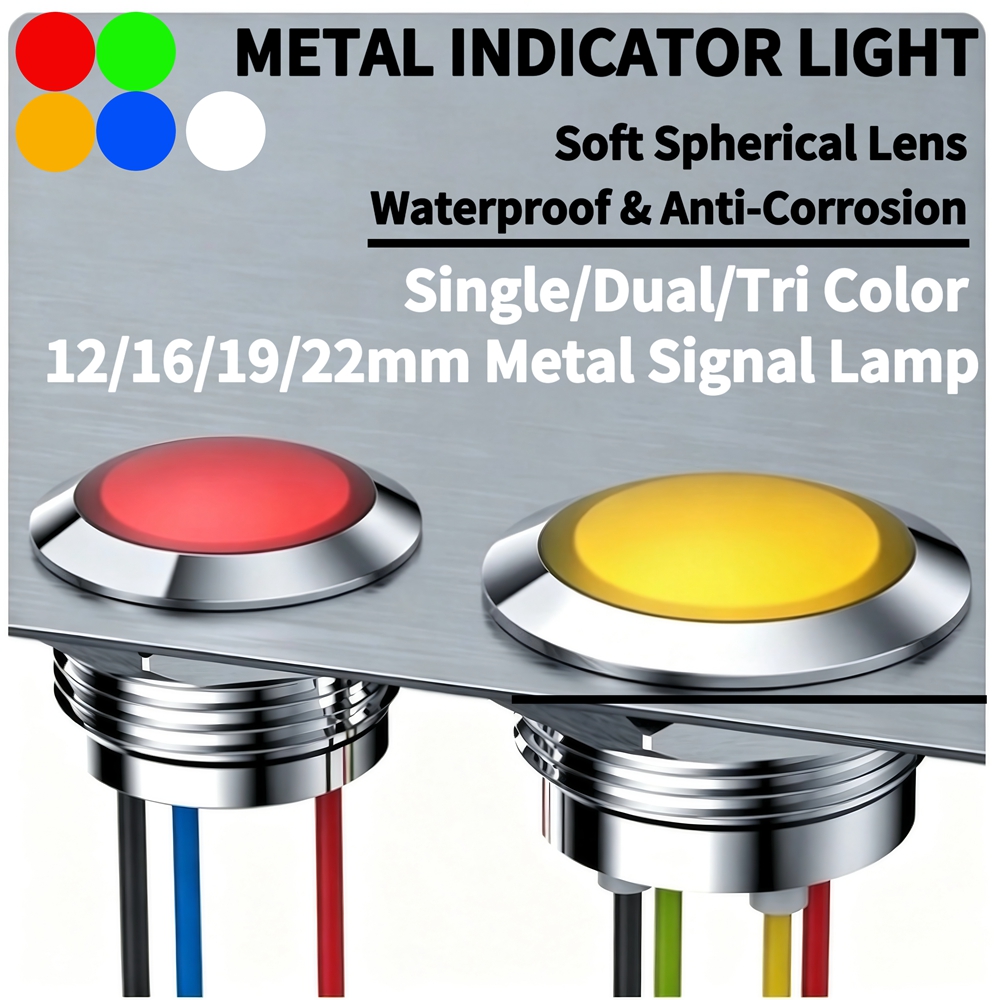 Lampu Indikator LED Logam 12mm - Signal Panel Orange ulasan dan harga